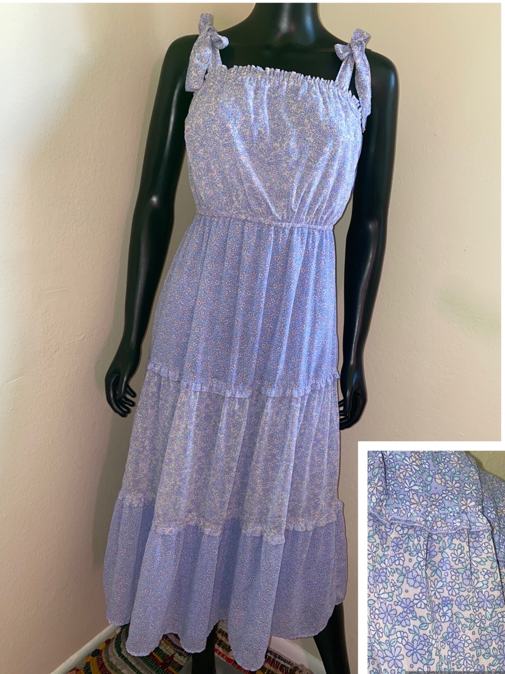 Sincerely Jules Lavender Maxi Dress with Floral Trim Cottagecore Fashion